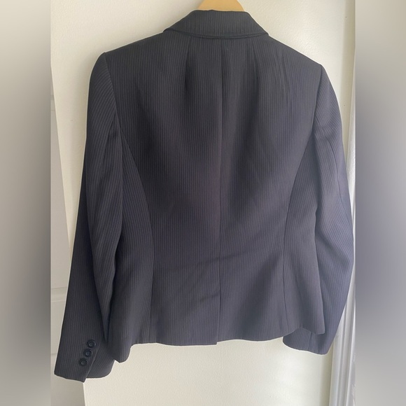 Anne Klein Black Pinstripe Tailored Blazer Professional Suit Jacket Size 4 Women - Picture 2 of 6
